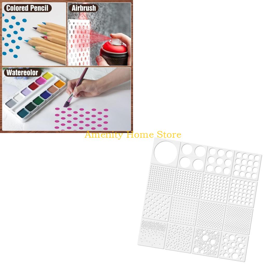 Art And Craft With Paint - Paket Stensil Titik Desain Bulat F26C,