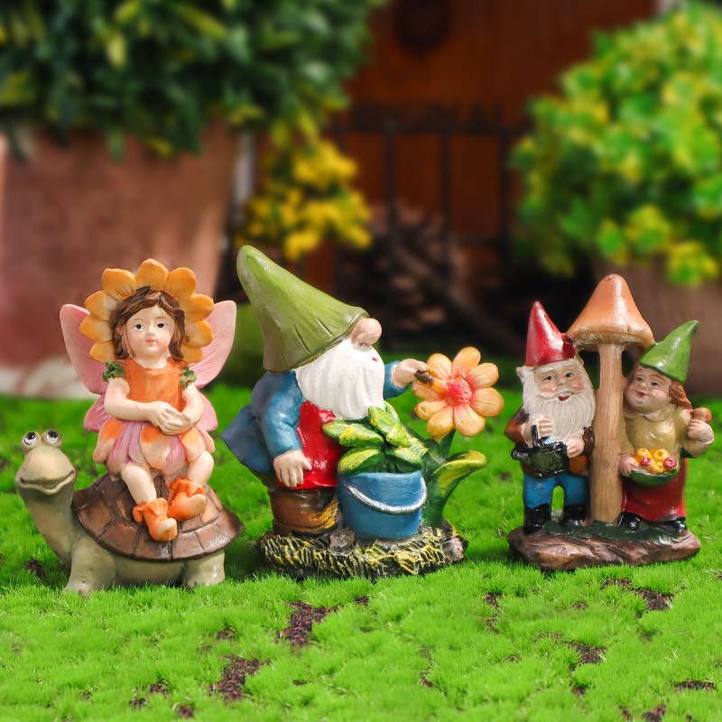 Dinosaur And Craft - Pemandangan mikro ornamen taman halaman bunga