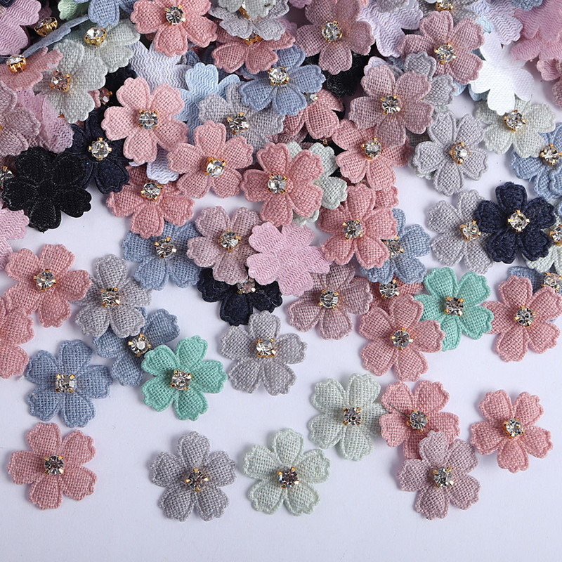 Art Craft Hat - 100 Buah 22Mm Bunga Kain dengan
