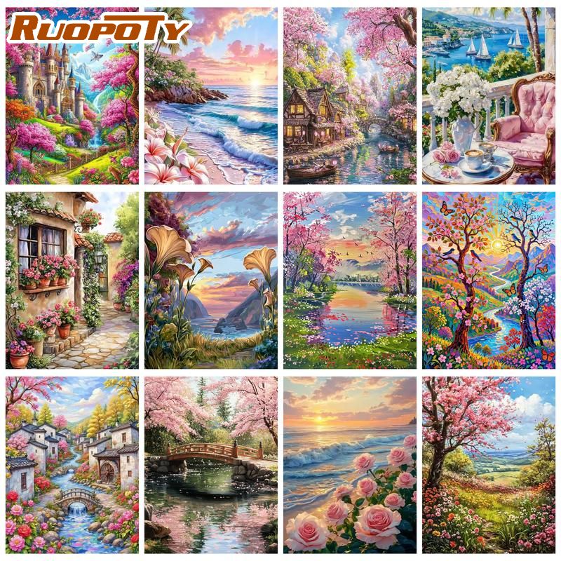 RUOPOTY Lukisan Pantai Sunset  - Art Craft Ideas Easy ulasan dan harga