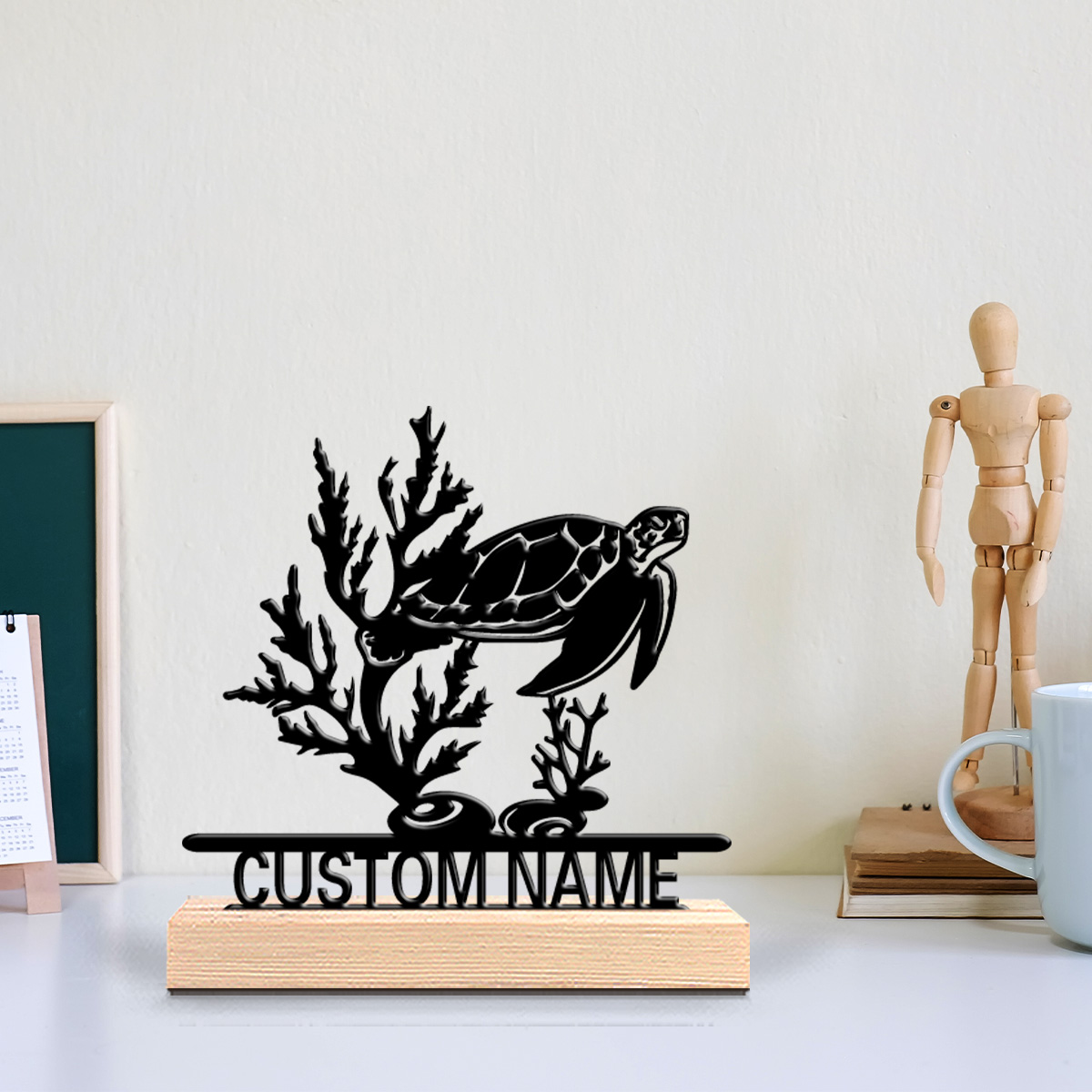 1pc Patung Logam Kura-kura Lau - Letter S Art Craft ulasan dan harga