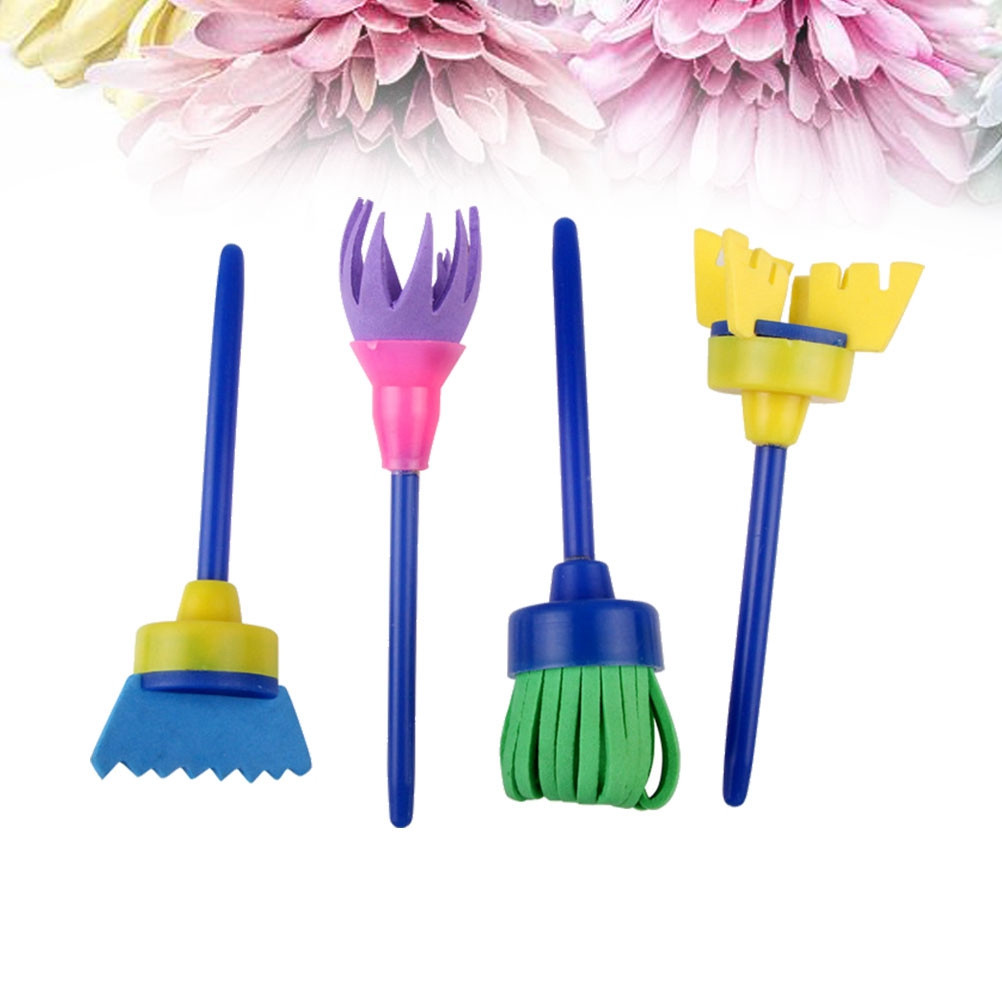 4Pcs Rol Cat Spons dengan Pega - Art And Craft With Paint ulasan dan harga